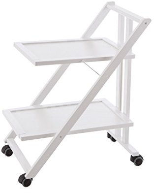 Arredamenti Italia Servierwagen SIMPATY; Holz - Zusammenklappbar - 2 Ablageflächen - Elegant - Farbe: Weiß AR-It il Cuore del Legno