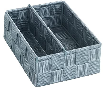 WENKO Küchenorganizer Adria Grau S - mit variabler Trennwand, Polypropylen, 13 x 6 x 18 cm, Grau