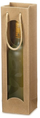 Weinkarton24.com Focus natur Weinflaschenbeutel, passend für 1 Flasche, 10 Stück