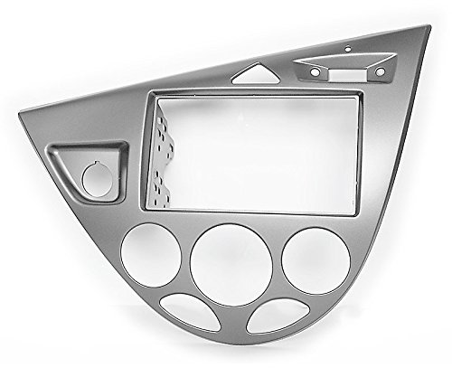 carav 11-549 Doppel DIN Autoradio Radioblende DVD Dash Installation Kit für Focus 1998-2004 in Silber Faszie mit 173 * 98 mm und 178 * 102 mm
