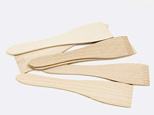 MGI DEVELOPPEMENT Artisanat français, Lot de 6 spatules crêpière Party/Plancha/Pierrade/Barbecue en Bois Made in Jura, emballées sous Vide