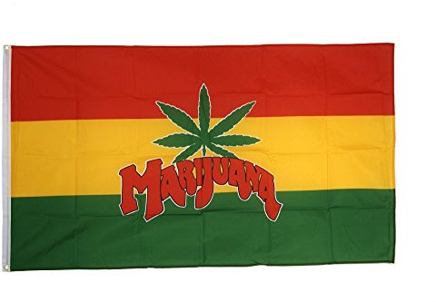 Flaggenfritze Fahne/Flagge Marijuana + gratis Sticker