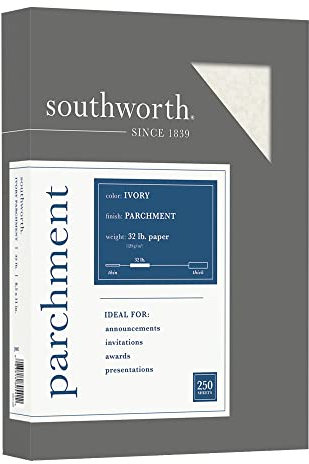 Southworth SOUJ988C Pergamentpapier, 21,6 x 27,9 cm, 14,5 kg / 120 g/m², elfenbeinfarben, 250 Blatt