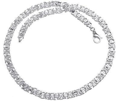Silberketten Store flache Königskette Herren 925 Sterling Silber 9 mm Breite I Männer Silberkette mit Karabiner Verschluss I nickelfrei und hochglanzpoliert
