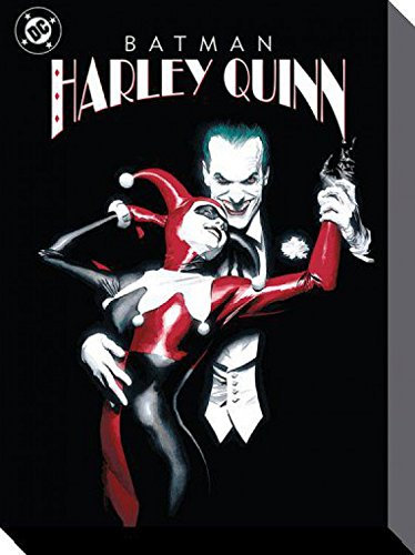 1art1 Batman Poster Joker Und Harley Quinn, DC Comics Bilder Leinwand-Bild Auf Keilrahmen | XXL-Wandbild Poster Kunstdruck Als Leinwandbild 80x60 cm