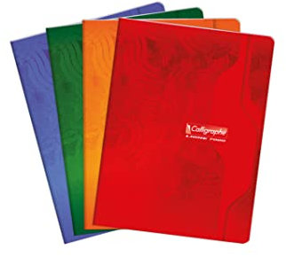 Calligraphe 7103C Un Cahier Agrafé (une Marque de Clairefontaine) - 17x22 cm - 96 Pages Grands Carreaux - Papier Blanc 70 g - Couverture Carte Offset - Couleur Aléatoire