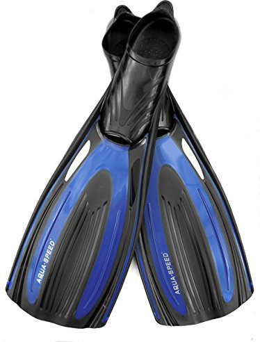 Aqua Speed® Hydro Flossen (Gelb Blau Taucherflossen Schnorcheln Schwimmen Urlaub Meer Pool Strand Tragebeutel), Größen:XL - 46/47;Farbe:Blau