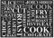 Slice Cook Cut Chop Wording Tempered Glass Chopping Board - Black (Large)