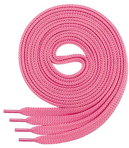 Di Ficchiano, lacci da scarpe piatti, per sneaker e scarpe sportive, molto resistenti, larghezza: circa 7,0 mm di larghezza, 45 colori, 60 cm – 220 cm di lunghezza, poliestere, Rosa (rosa.), 120 cm
