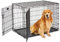 MidWest Homes for Pets Life Stages Modell 1642DDU Hundebox, groß, Doppeltür, faltbar, Metall, 107 cm lang, mit Trenneinsatz, Bodenschutz, auslaufsicherer Wanne, schwarz