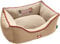 HUNTER Universtity Hundesofa, College-Style, Wendekissen, Plüschbesatz, 60 x 40 cm, beige