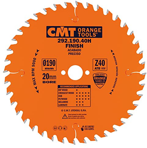 CMT Orange Tools 292,190,40H scie circulaire 190 x 40 x 20 2,6 z atb 15 degrés