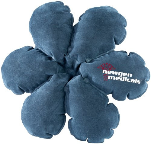 Newgen Medicals Reisesitzkissen: Aufblasbares Reisekissen in Blumenform mit integriertem Saugnapf (Kissen aufblasbar klein, Aufblasbare Kissen Outdoor, Nackenhörnchen)