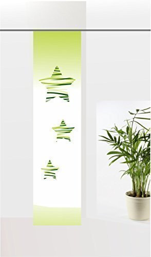 gardinen-for-life Flächenvorhang Wave Stars Green, Weihnachten Schiebevorhang mit Druck-Motiv, Gr.60x260 cm tolles Motiv