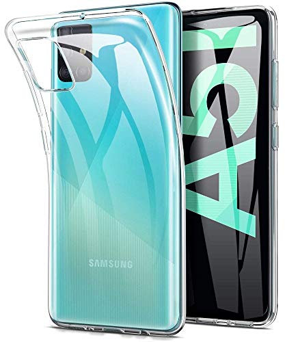 REY Transparent Silikonhülle TPU für Samsung Galaxy A51, Handyhülle Premium Kratzfest TPU Durchsichtige Schutzhülle, Ultradünne 0,33 mm