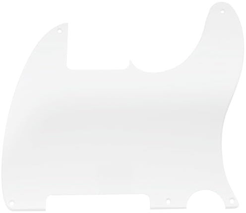 Musiclily 5 Löcher American Vintage Tele Pickguard T-Style Gitarren Schlagbrett für Fender USA/Mexican Telecaster Esquire E-Gitarre,1 lagig Weiß