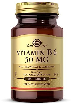 Solgar Vitamin B6 100 mg Vegetable Capsules - Pack of 100 - Supports Energy, Reduces Fatigue - Red Blood Cell Formation - Immunity - Vegan