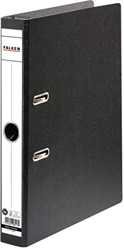 Original Falken 25er Pack Hängeordner Hartpappe. Made in Germany. 5 cm schmal DIN A4 schwarz mit Hängeschwenkbügel aus Kunststoff Ring-ordner Aktenordner Briefordner Büroordner Pappordner Blauer Engel