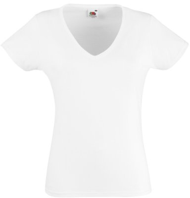 Fruit of the Loom SS047 Damen-T-Shirt, V-Ausschnitt