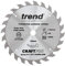 Trend Lame de Scie Circulaire pour Bois, 184 mm de Diamètre, 16 mm d'Alésage, 24 Dents, TCT, 2,6 mm de Trait de Scie, +15° Crochet, CSB/18424