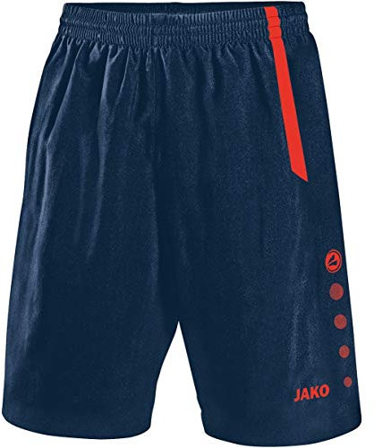 JAKO Herren Turin Kinder Sporthose, Navy/Flame, 152 EU
