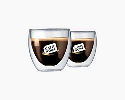 Bodum Pavina 0.08 L, 2.5 Oz 2 Pcs Glass, Double Wall, Carte Noire