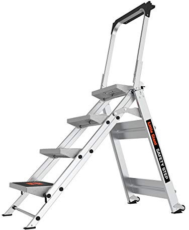 Little Giant Ladder Systems 10410BA Sicherheits-Trittleiter, 4 Stufen mit Stange, 5,1 x 27,9 cm
