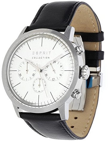 Esprit Herren Chronograph Quarz Uhr mit Leder Armband EL102191001