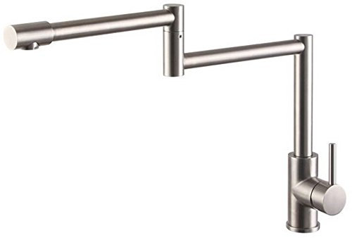 Gowe Luxus 304 Edelstahl Küche Wasserhahn Armatur Kaltwasser, Chrom Finish 360 Grad Auslauf