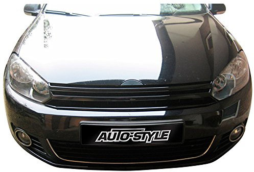 AUTO-STYLE Grill ohne Markenemblem kompatibel mit Volkswagen Golf VI 2008-2012