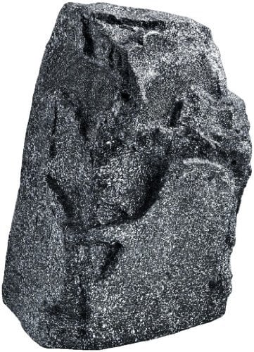 MONACOR GLS-301/GR, wetterfester ELA-Gartenlautsprecher Rock in Stein-Optik, Outdoor Lautsprecher für die Musik-Wiedergabe im Außenbereich z. B. Gärten, Restaurants und Bars, 1 Stück in Grau
