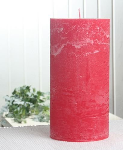 Rustik-Stumpenkerze, 20 x 10 cm Ø, rot