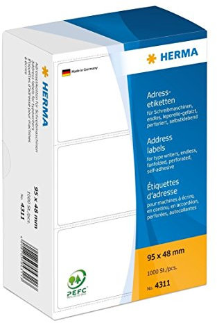 Adressetiketten 95x48mm 1000ST HERMA 4311 Leporello Lift Off