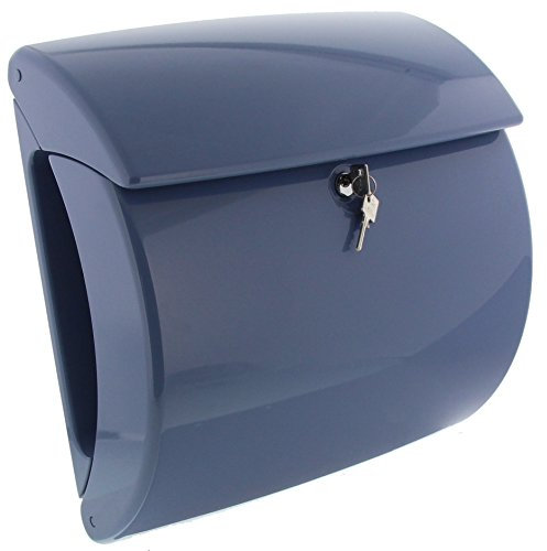 BURG-WÄCHTER Briefkasten mit Zeitungsfach ohne Namensschild, Kunststoff, Einwurf-Format DIN C4, 2 Schlüssel, Piano 886 LB, Hellblau (RAL 5014)