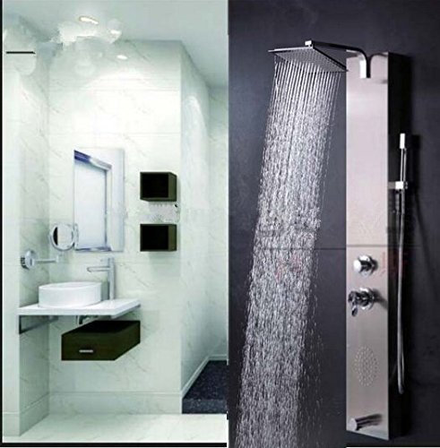 Gowe Nickel brossé de luxe pluie Colonne de douche baignoire robinet Panneau de douche jets de massage
