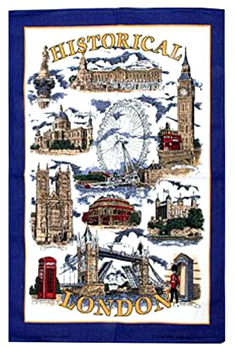 Historical London design 100% Cotton Tea Towel by Elgate