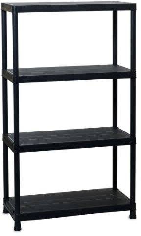 Toomax scaffale a 4 ripiani in plastica universal 84-4, colore nero, dimensioni 80x40x138h cm