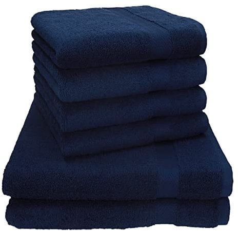 Betz Premium Handtuch-Set - 6 teiliges Handtücher-Set - 2X Duschtücher - 4X Handtücher - 50x100 cm - dunkelblau