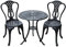 Outsunny 3 Piece Patio Cast Aluminium Bistro Set Garden Outdoor Furniture Table and Chairs Shabby Chic Style
