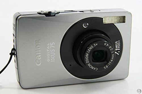 Canon IXUS 75 Digitalkamera (7 MP, 3-fach opt. Zoom, 7,6cm (3 Zoll) Display) silber/schwarz