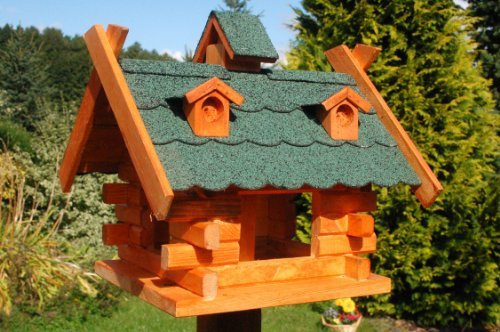 Deko-Shop-Hannusch Vogelhaus Vogelvilla Vogelhäuser Dach in grün Nr2