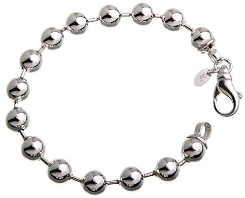 8mm Kugelkette Armband - echt 925 Silber, Länge 19cm