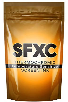 Thermochrome Textilfarbe , sichtbar durch Berührung / beim Erwärmen auf über 27°C, 50 ml