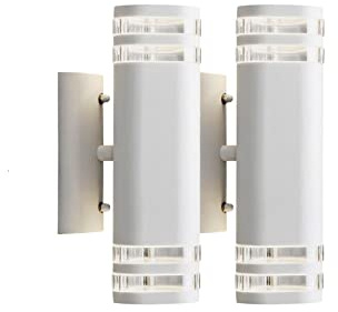 2er-Set Up-Down Wandleuchte Modena Aluminium Weiss, GU10, Höhe 28,5 cm, IP44; Konstsmide 7516-250