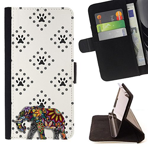 BeanShells [ Microsoft Lumia 850 Hülle ] [ Flip Cover Leder Wallet ] – Indischer Elefant Hundehandschuh