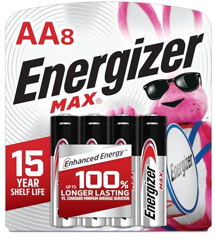 Energizer AA Batteries, MAX Double AA Battery Alkaline, 8 Count