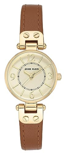 Anne Klein Women's Leather Strap Watch Brown