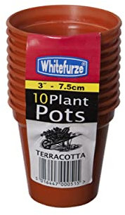 Whitefurze G04012 7.5cm Garden Pot - Terracotta (Set of 10)