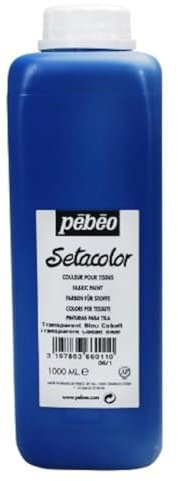 Pebeo Setacolor Light Fabrics Paint 1-Liter Bottle, Cobalt Blue by Pebeo
