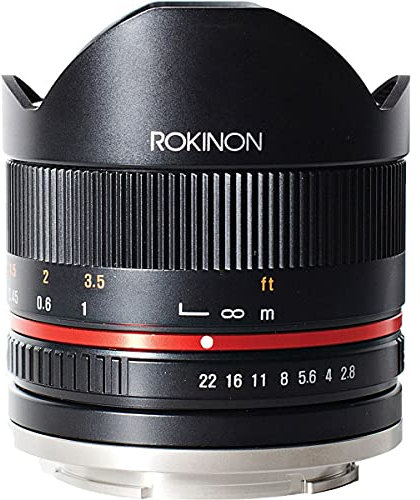 Rokinon 8mm F2.8 UMC Fisheye II (Black) Fixed Lens for Canon EF-M Mount Compact System Cameras (RK8MBK28-M)